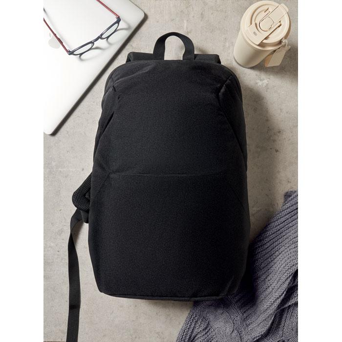 Black - Side - MidOcean RPET Polyester Backpack