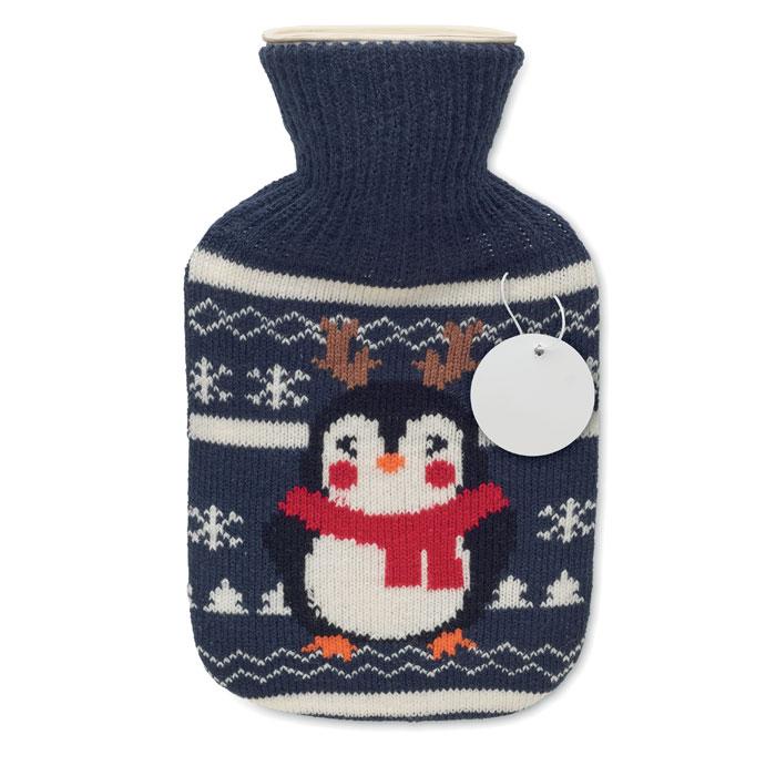 French Navy - Front - MidOcean 250ml Hot Water Bottle And Cover