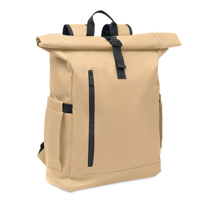 Khaki - Front - MidOcean Bangkok Roll Top Rucksack