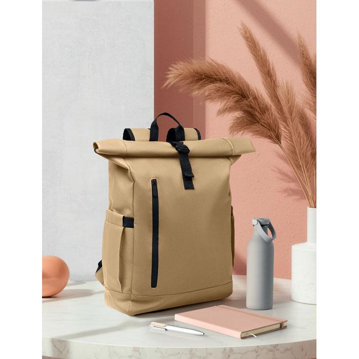 Khaki - Close up - MidOcean Bangkok Roll Top Rucksack