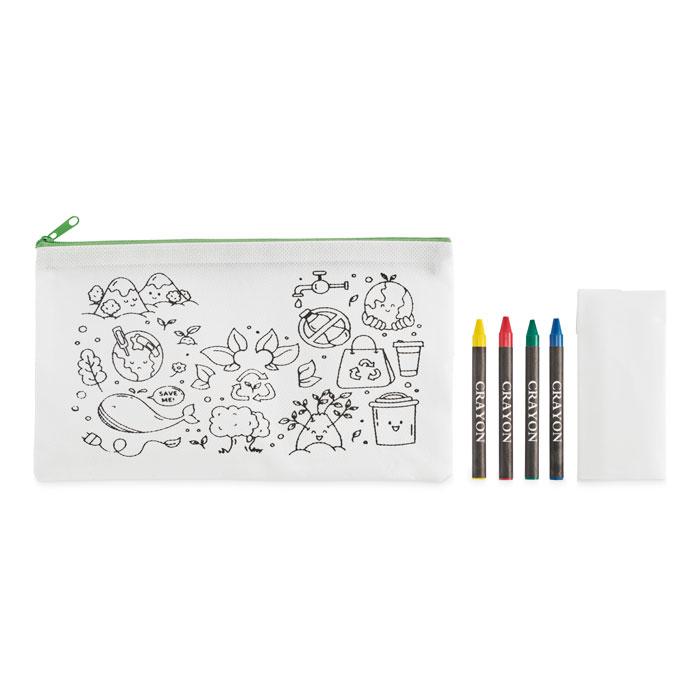 Lime - Back - MidOcean Cray Pencil Case Set