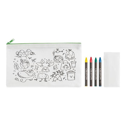 Lime - Back - MidOcean Cray Pencil Case Set