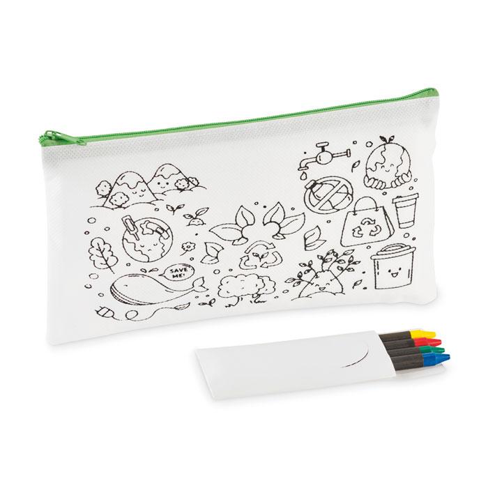 Lime - Front - MidOcean Cray Pencil Case Set