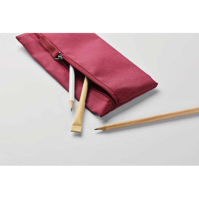 Burgundy - Lifestyle - MidOcean Study Zipped Pencil Case