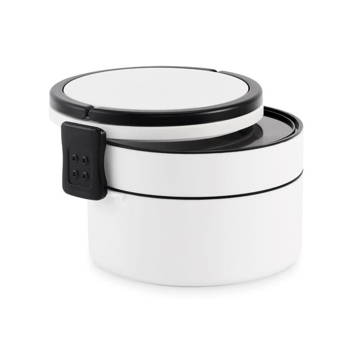 White - Side - MidOcean Ensala Polypropylene Two Tier 950ml Lunch Box