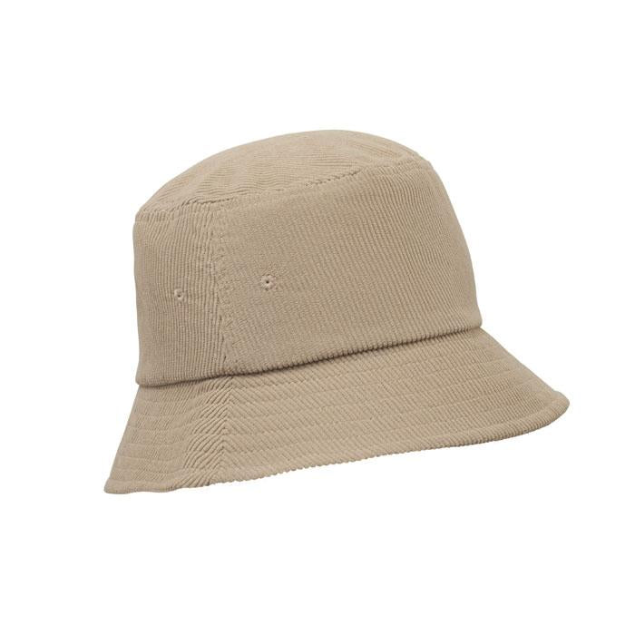 Beige - Back - MidOcean Scoop Plain Corduroy Bucket Hat