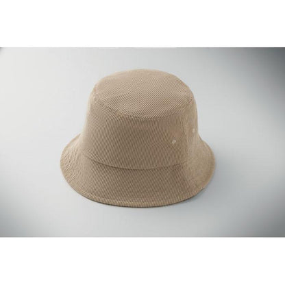 Beige - Side - MidOcean Scoop Plain Corduroy Bucket Hat