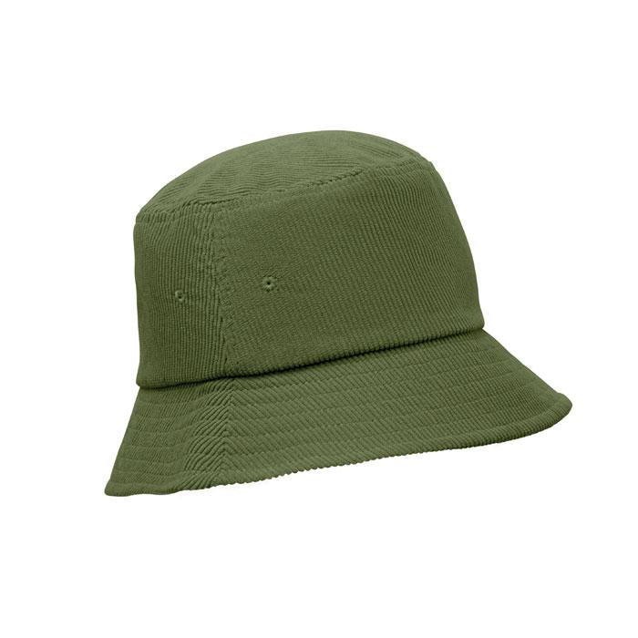 Army Green - Back - MidOcean Scoop Plain Corduroy Bucket Hat