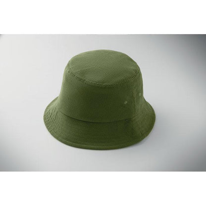 Army Green - Side - MidOcean Scoop Plain Corduroy Bucket Hat