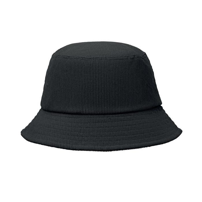 Black - Front - MidOcean Scoop Plain Corduroy Bucket Hat