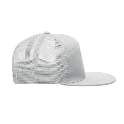 White - Lifestyle - MidOcean Bead Flat Peak Trucker Cap