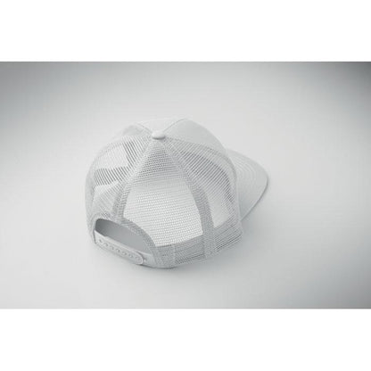 White - Pack Shot - MidOcean Bead Flat Peak Trucker Cap