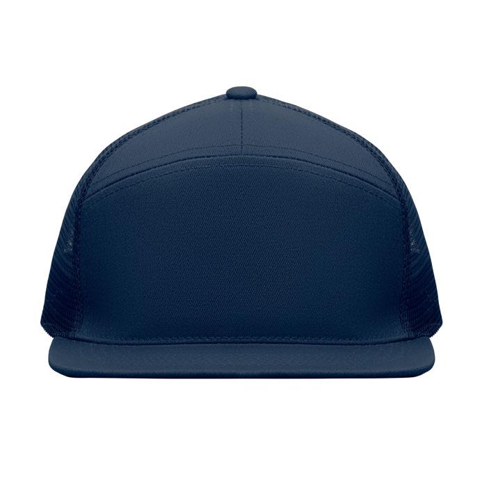 French Navy - Back - MidOcean Bead Flat Peak Trucker Cap