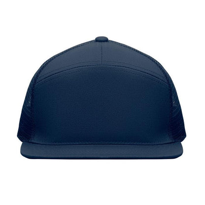 French Navy - Back - MidOcean Bead Flat Peak Trucker Cap