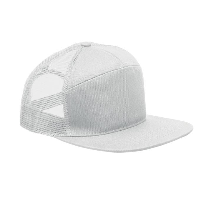 White - Front - MidOcean Bead Flat Peak Trucker Cap