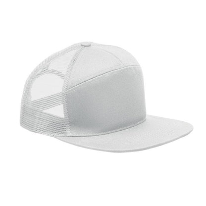 White - Front - MidOcean Bead Flat Peak Trucker Cap