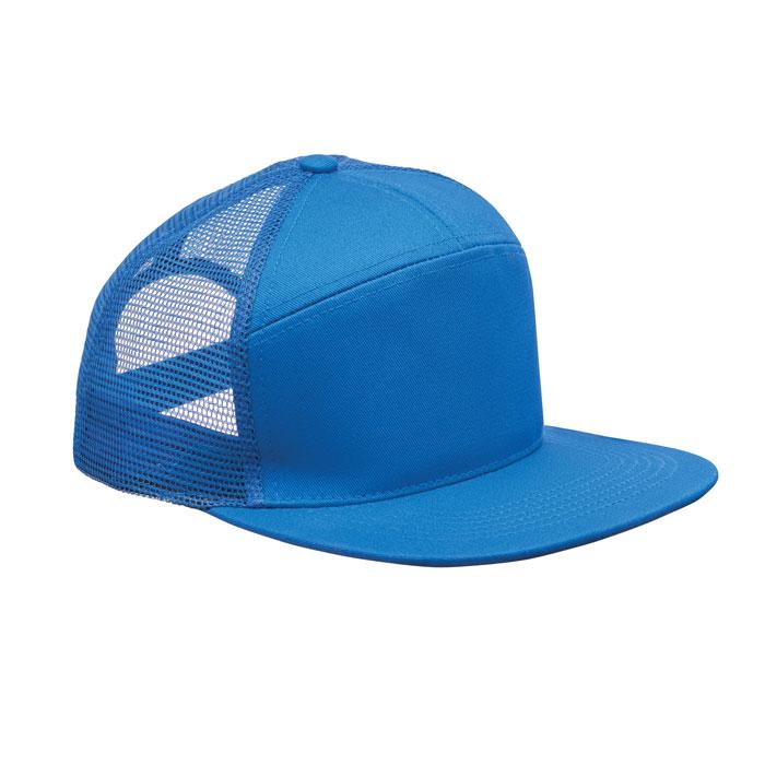 Royal Blue - Front - MidOcean Bead Flat Peak Trucker Cap
