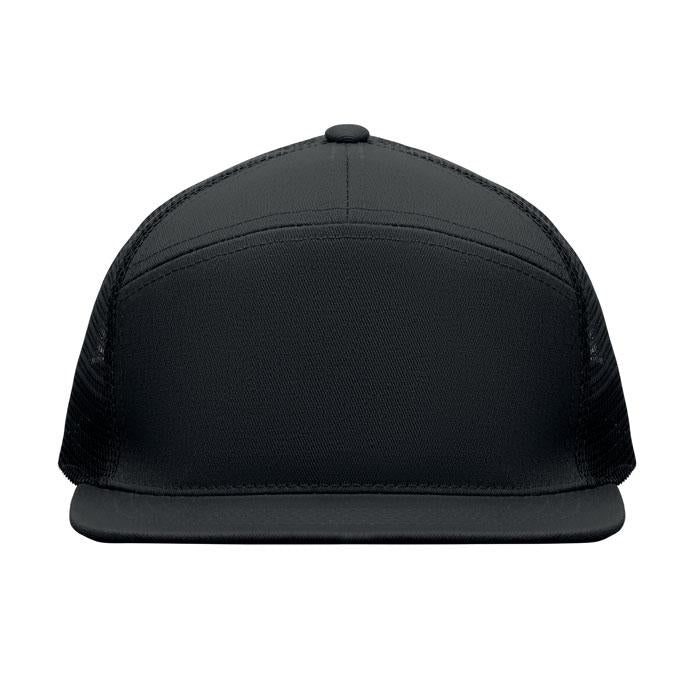Black - Back - MidOcean Bead Flat Peak Trucker Cap