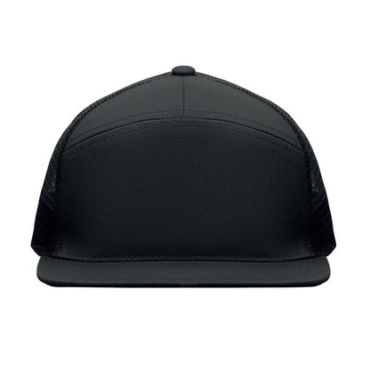 Black - Back - MidOcean Bead Flat Peak Trucker Cap