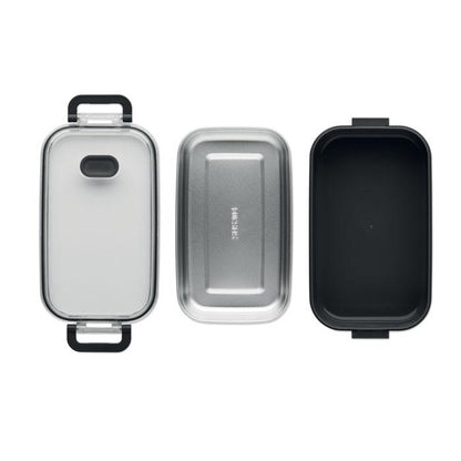 Black - Side - MidOcean Hoagie Polypropylene Lunch Box