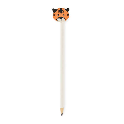 White - Side - MidOcean Circo Tiger Wooden Pencil