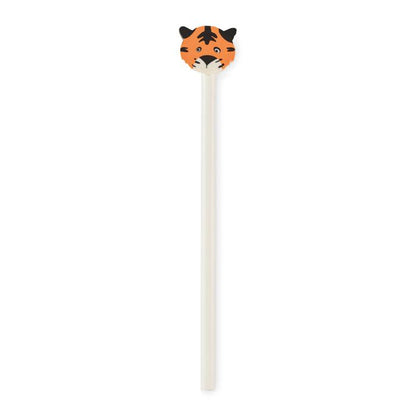 White - Front - MidOcean Circo Tiger Wooden Pencil