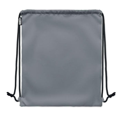 Grey - Side - MidOcean Night Large RPET Drawstring Bag