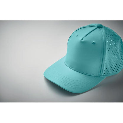 Turquoise - Side - MidOcean Unisex Adult Capo 5 Panel Baseball Cap