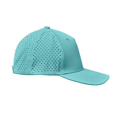 Turquoise - Close up - MidOcean Unisex Adult Capo 5 Panel Baseball Cap