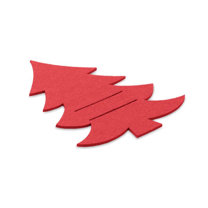 Red - Side - MidOcean Treesguard RPET Felt Cutlery Holder Set (Pack of 4)