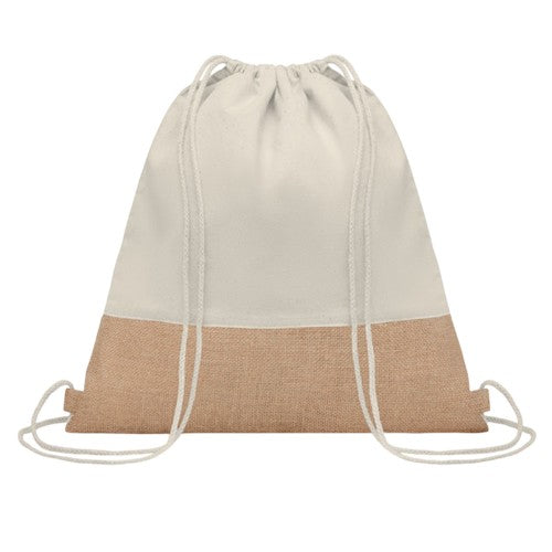 Front - MidOcean India Jute Drawstring Bag