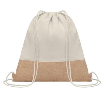 Front - MidOcean India Jute Drawstring Bag