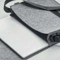 Grey - Side - MidOcean Baglo RPET Felt Laptop Bag
