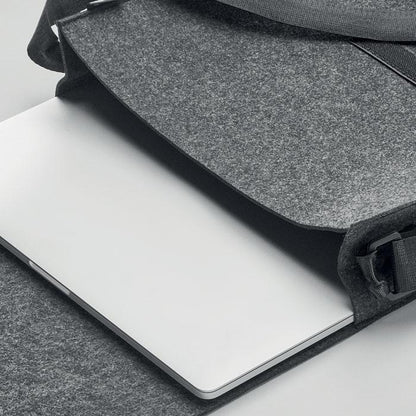 Stone Grey - Side - MidOcean Baglo RPET Felt Laptop Bag