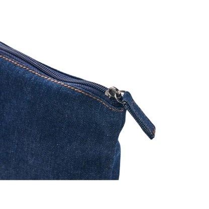 Front - MidOcean Style Pouch Denim Recycled Cosmetic Bag
