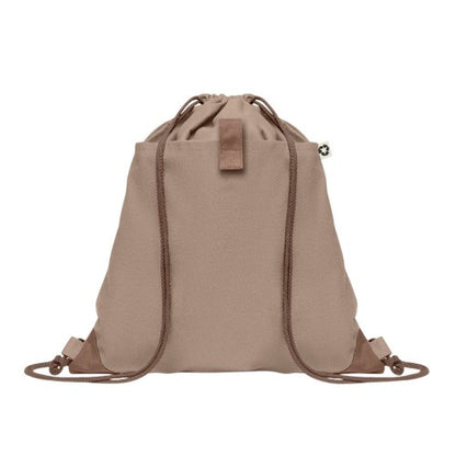 Front - MidOcean Panda Recycled Cotton Drawstring Bag