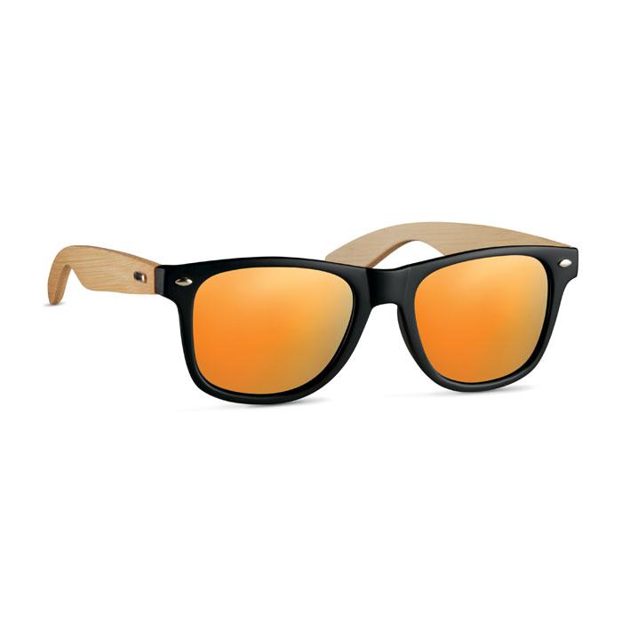 Orange - Back - MidOcean California Touch Bamboo Sunglasses