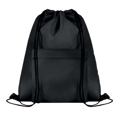 Front - MidOcean Pocket Shoop Polyester Drawstring Bag