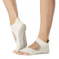 Front - Toesox Womens/Ladies Bellarina Organic Cotton Gripped Half Toe Socks