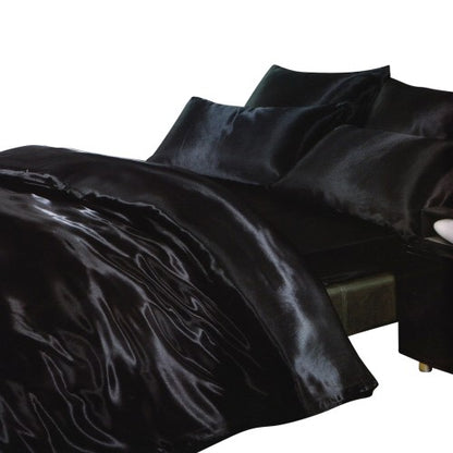 Front - Charisma Satin Bedding Set (Duvet Cover, Fitted Sheet & Pillowcases)