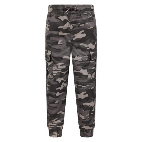 Front - Mountain Warehouse Childrens/Kids Camo Anti-Stain Cargo Trousers