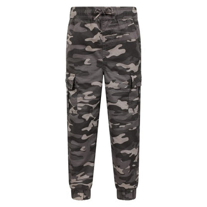 Front - Mountain Warehouse Childrens/Kids Camo Anti-Stain Cargo Trousers