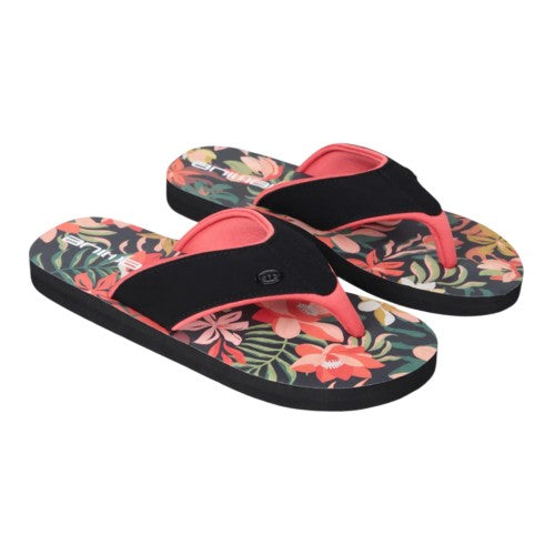 Front - Animal Womens/Ladies Leaf Print Recycled Flip Flops