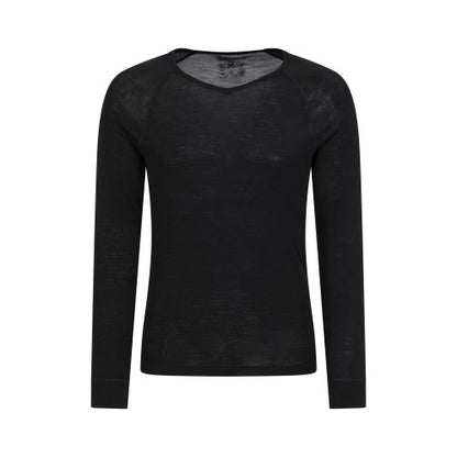 Front - Mountain Warehouse Mens Merino Wool V Neck Base Layer Top
