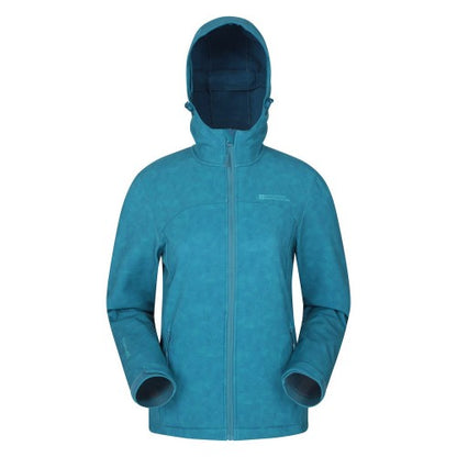 Front - Mountain Warehouse Womens/Ladies Exodus Printed Water Resistant Soft Shell Jacket