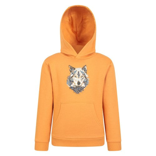 Front - Mountain Warehouse Childrens/Kids Abstract Wolf Organic Hoodie