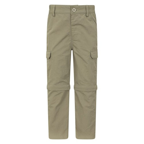 Front - Mountain Warehouse Childrens/Kids Navigator Anti-Mosquito Zip-Off Hiking Trousers