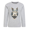 Front - Mountain Warehouse Childrens/Kids Wolf Organic Long-Sleeved T-Shirt