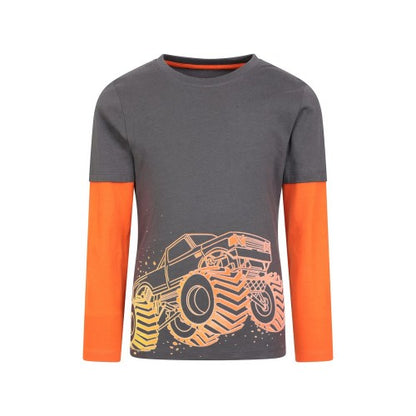 Front - Mountain Warehouse Childrens/Kids Monster Truck Organic T-Shirt