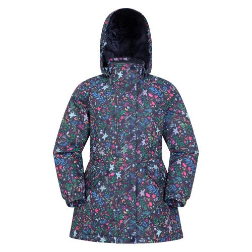 Front - Mountain Warehouse Childrens/Kids Dale Floral Waterproof Jacket